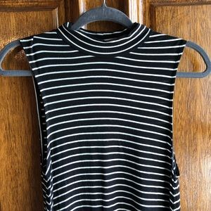 LA Hearts Black and White Striped Dress